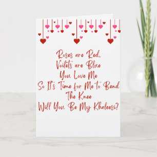 Carte de proposition de Saint-Valentin sur le thèm