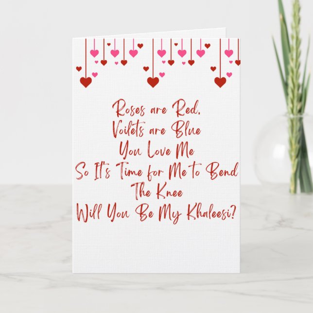 Carte de proposition de Saint-Valentin sur le thèm (Devant)