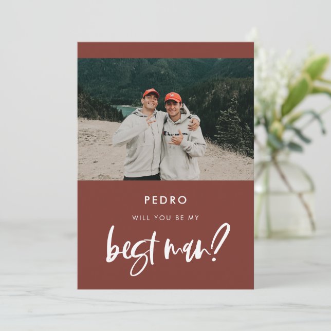 Carte de proposition de témoin de mariage moderne  (Debout devant)