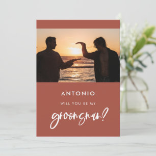 Carte de proposition de témoin photo en brique brû