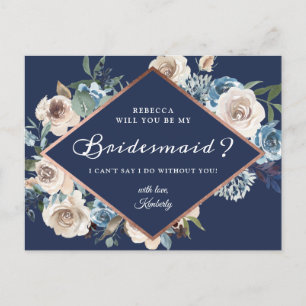 Carte de proposition demoiselle d'honneur à fleurs