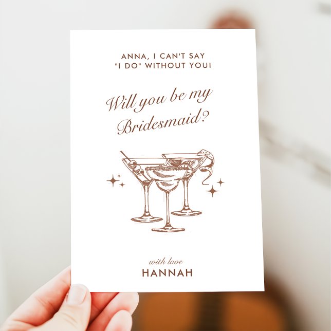 Carte de Proposition Demoiselle d'Honneur Cocktail (Créateur téléchargé)