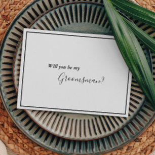 Carte de proposition d'homme d'honneur élégante mo