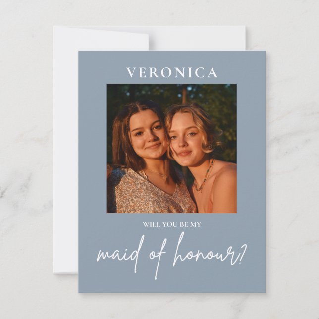 Carte de proposition d'Honor Boho de la photo bleu (Devant)