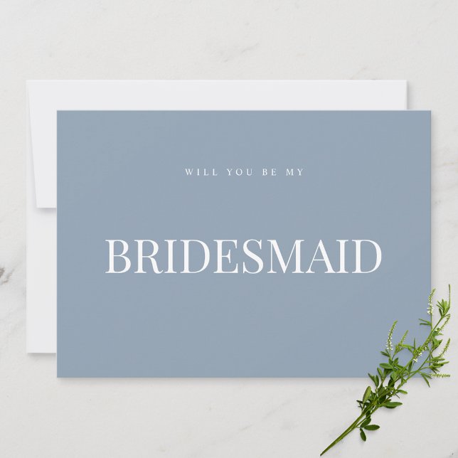 Carte de proposition Elegant Dusty Blue Bridesmaid (Créateur téléchargé)