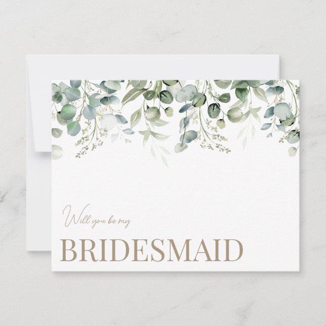 Carte de proposition Elegant Eucalyptus White Brid (Devant)