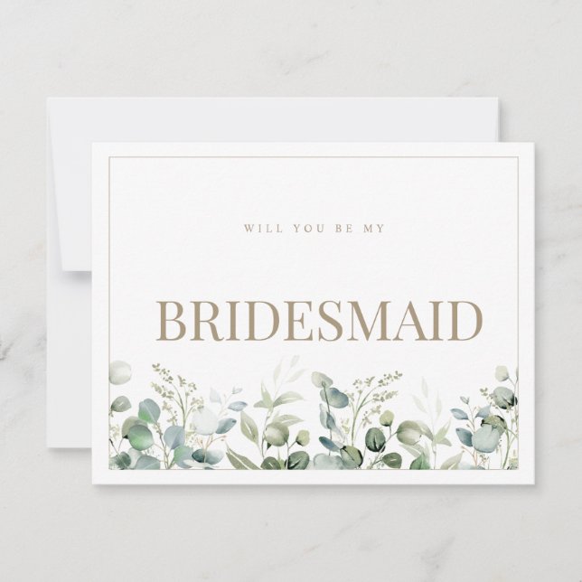 Carte de proposition Elegant Eucalyptus White Brid (Devant)
