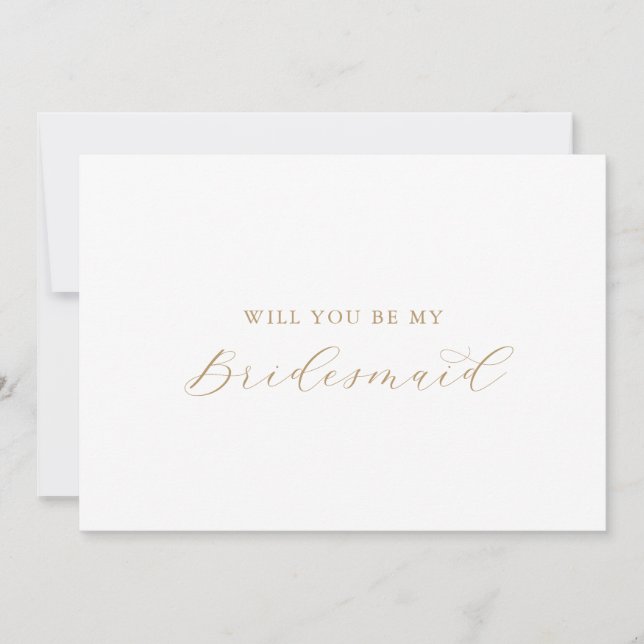 Carte de proposition Elegant Gold Script Bridesmai (Devant)