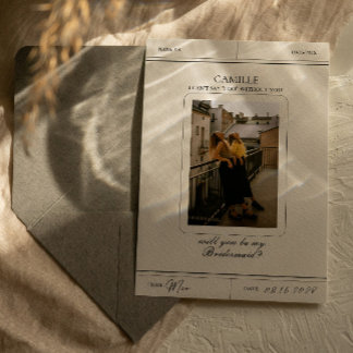 Carte de proposition Elegant Vintage Photo Bridesm