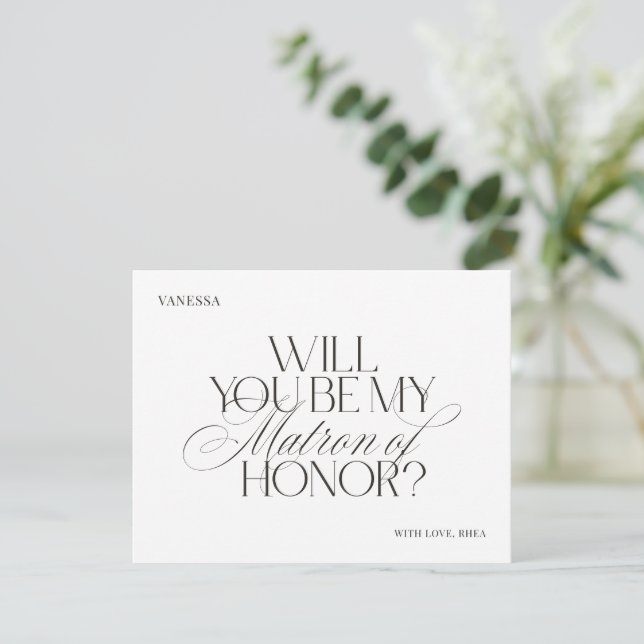 Carte de Proposition Élégante et Moderne pour la M (Debout devant)