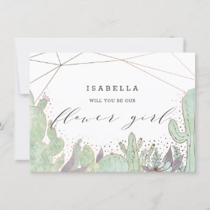 Carte de Proposition Fleur Geo Fille Cactus & Succ