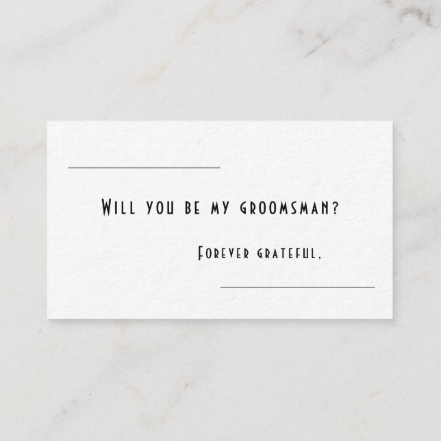 Carte de proposition Groomsman (Dos)
