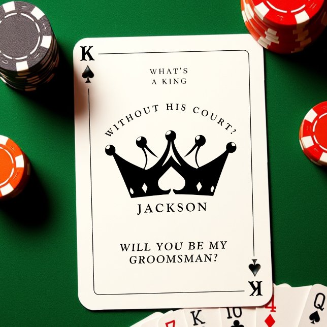 Carte de proposition King of Spades Poker Groomsma (King of Spades Poker Groomsman Proposal Card
)