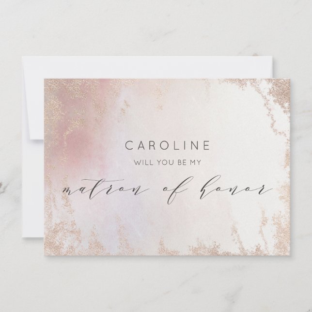 Carte de proposition Ombre Blush Pink Matron of Ho (Devant)