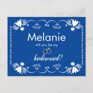 Carte de proposition Papado Picado Blue Bridesmaid