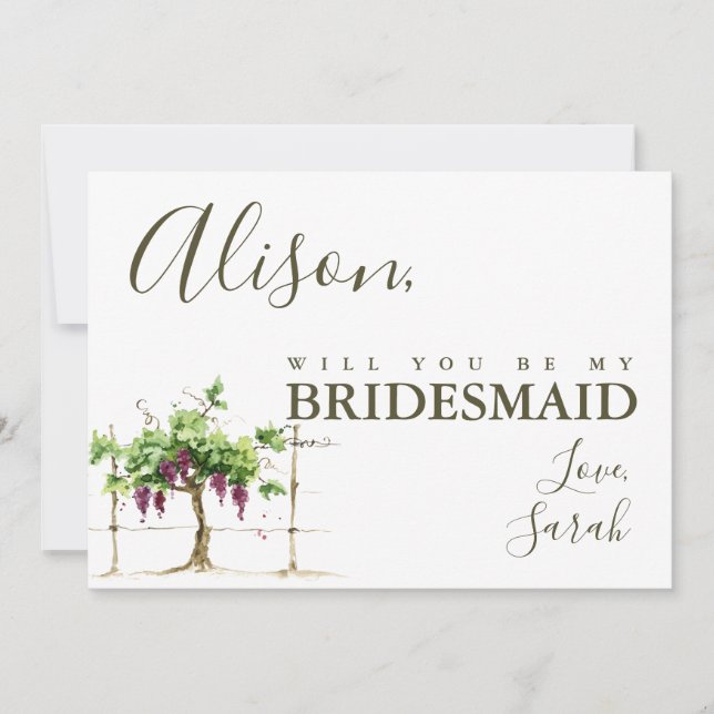 Carte de proposition Paso Robles Bridesmaid (Devant)