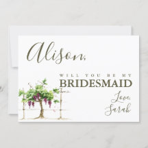 Carte de proposition Paso Robles Bridesmaid