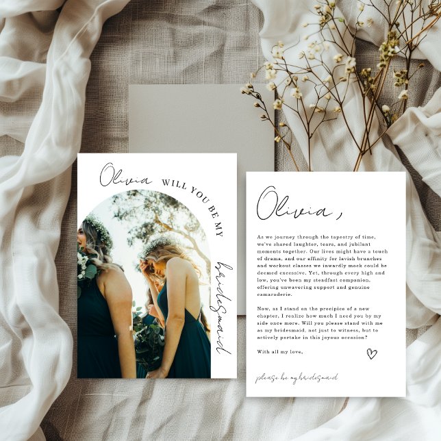 Carte de proposition photo Bridesmaid Arch (Créateur téléchargé)