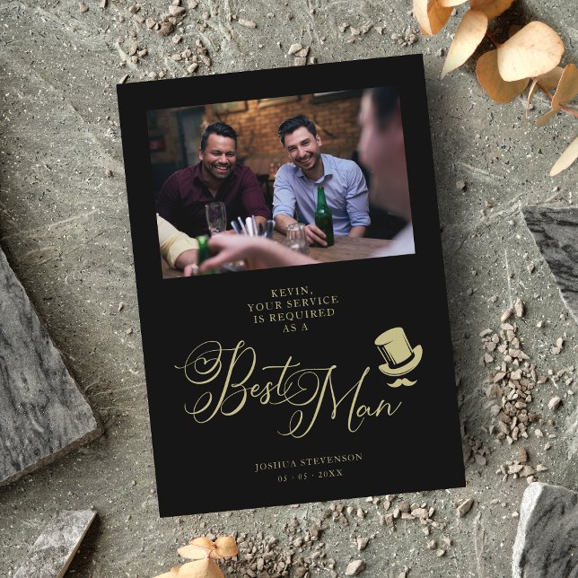 Carte de proposition photo mariage Best Man Funny (Créateur téléchargé)