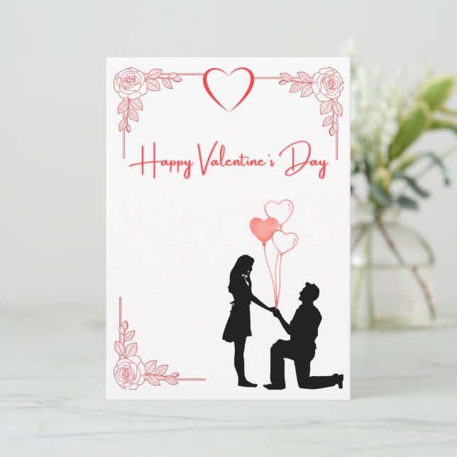 Carte de proposition pour la Saint-Valentin pour c (Debout devant)