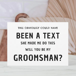 Carte de proposition pour les Groomsmen amusant   