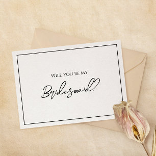 Carte de proposition simple minimaliste Mariage Br