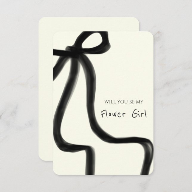 Carte de proposition Whimsical Chic Black Bow Flow (Devant / Derrière)