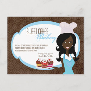 Carte de publicité gâteaux de la coupe Baker afro-