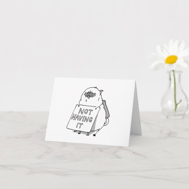 Carte de pug en colère sans l'avoir (Petite plante)