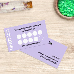 Carte de punch de fidélité moderne Purple Ten Visi