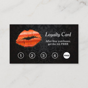 Carte de punch fidélité 3D Red Lips Maquillage Sal