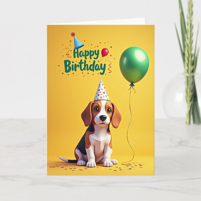 Carte de Puppy à pois joyeuse (Devant)