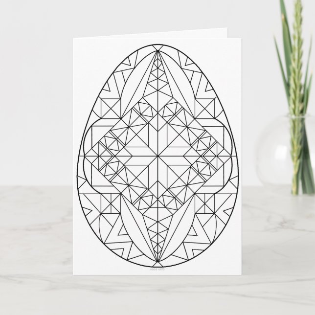 Carte de Pysanky à colorier 2 (Devant)