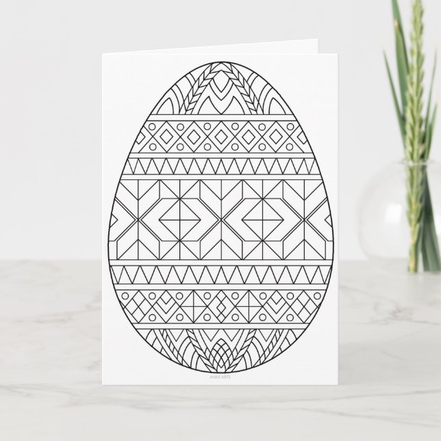 Carte de Pysanky à colorier 3 (Devant)