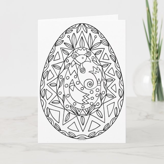 Carte de pysanky à colorier 5 (Devant)