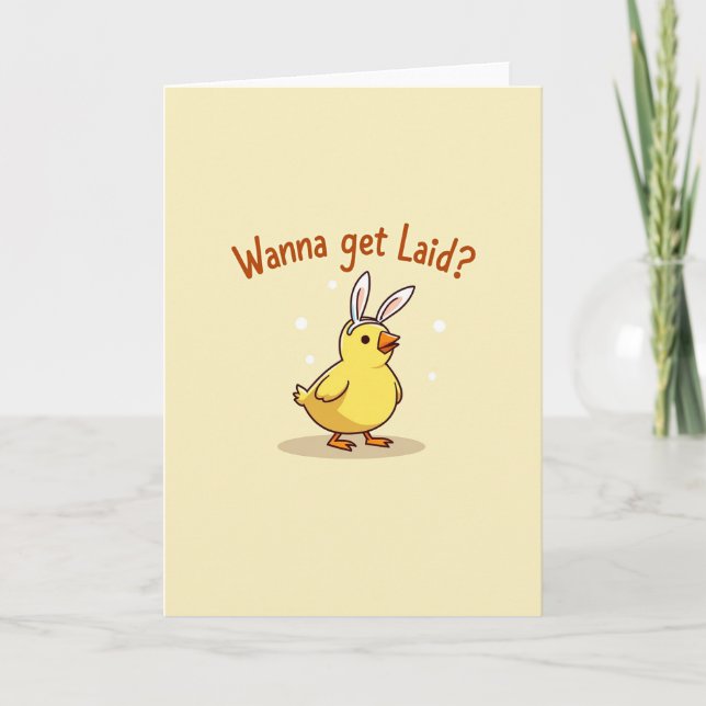 Carte de question du joli oiseau lapin (Devant)