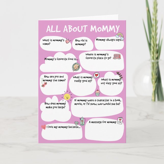 Carte de questionnaire de MOMMY Mother's Birthday  (Devant)