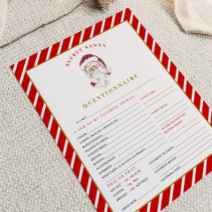 Carte de questionnaire MERI Christmas Secret Père 