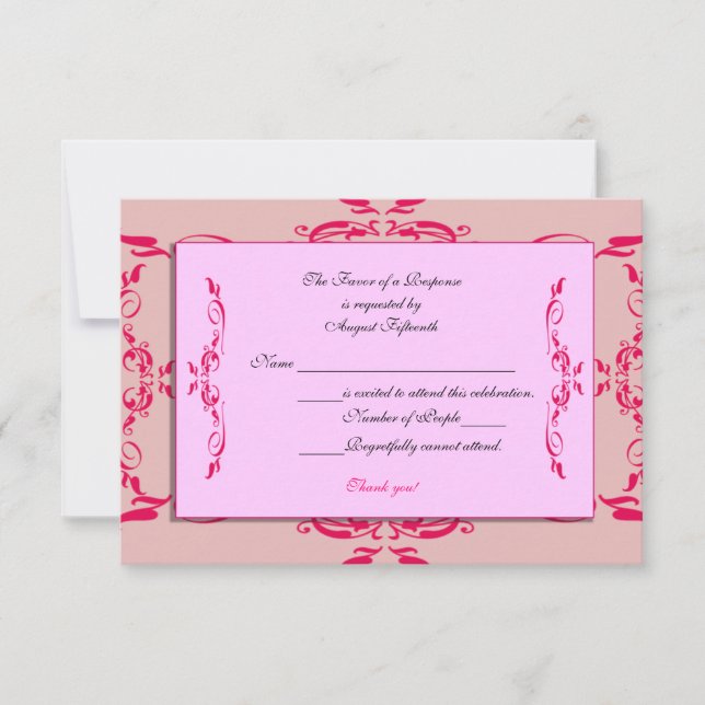 Carte de Quinceanera RSVP (Devant)