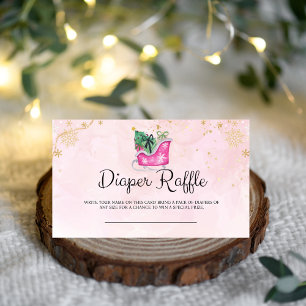 Carte de rabat à Baby shower à bascule rose d'hive