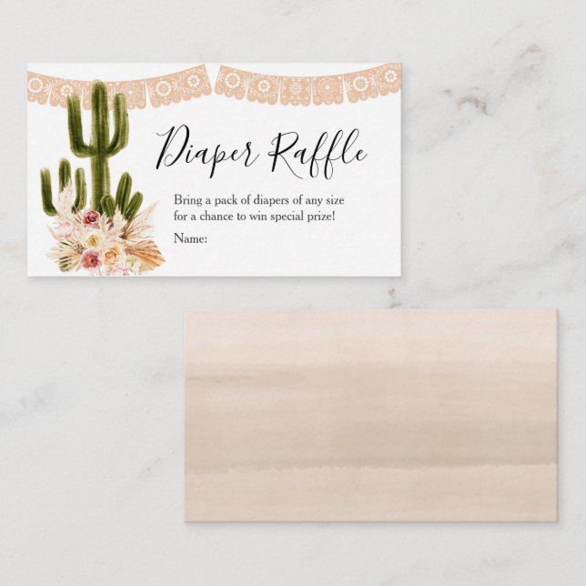 Carte de rabat à couches Boho Cactus (Devant / Derrière)