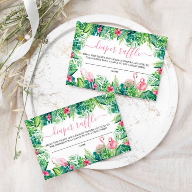 Carte de rabat à couches tropicales Flamants roses (Créateur téléchargé)