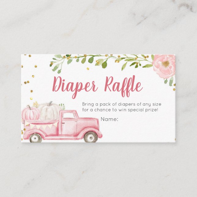 Carte de rabat Baby shower  de camion rose Citroui (Devant)
