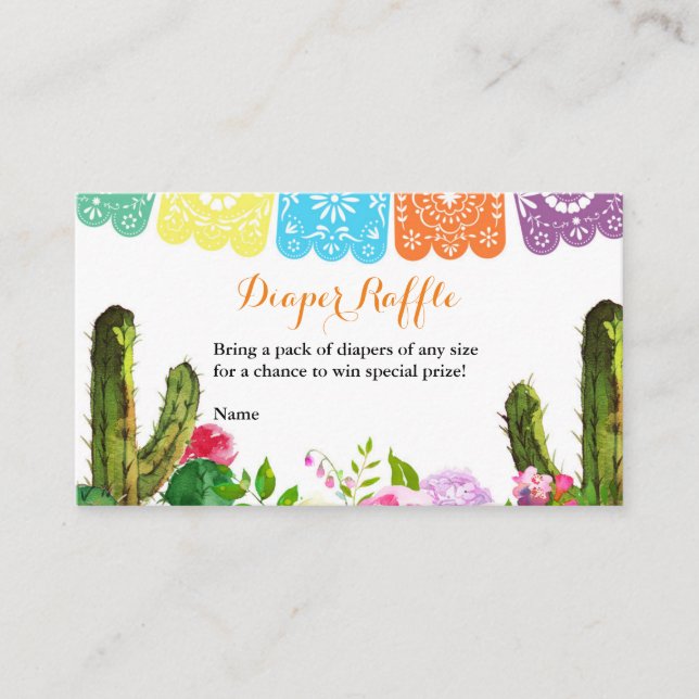 Carte de rabat Baby shower Fiesta Cactus (Devant)