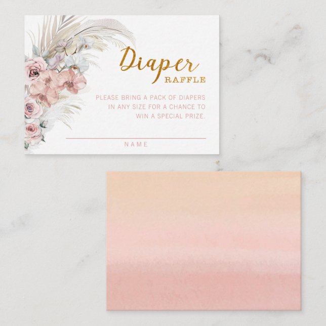 Carte de rabat Boho Pampas (Devant / Derrière)