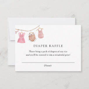 Carte de rabat classique pour bébé rose