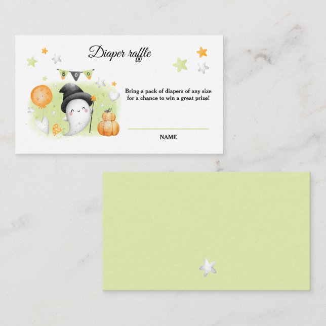 Carte de rabat Halloween Baby shower (Devant / Derrière)