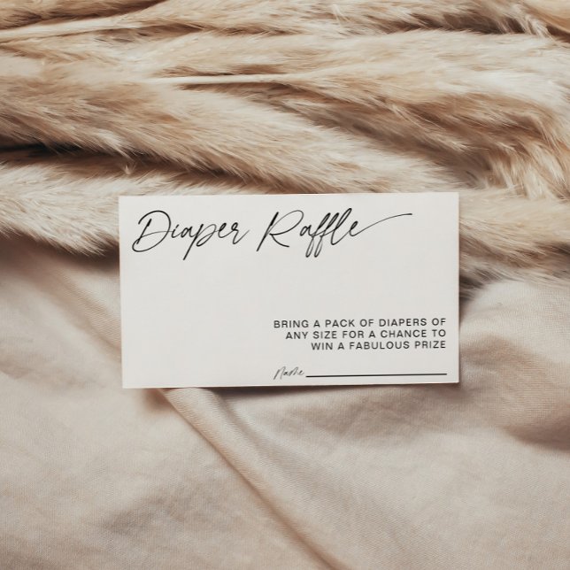 Carte de rabat minimaliste Baby shower (Diaper Raffle Enclosure Card)