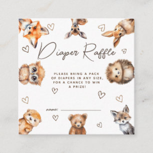 Carte de rabat pour Baby shower animal de bois