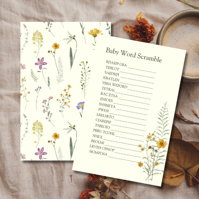 Carte de rabat Rustique Fleur sauvage Boho (Créateur téléchargé)